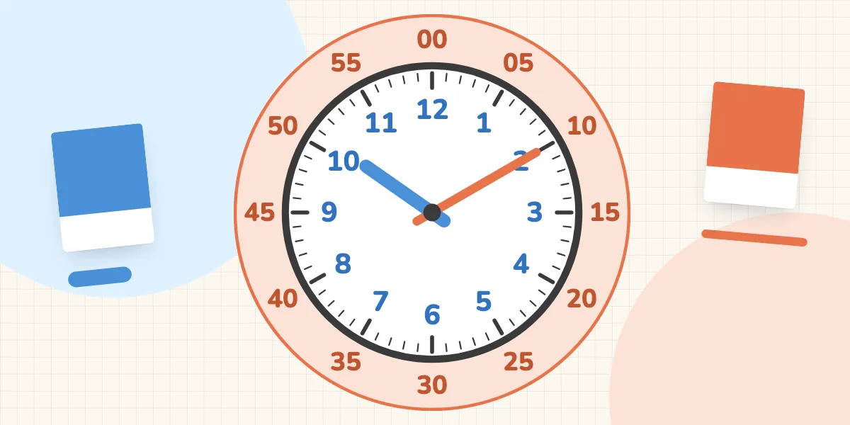 Blue for Hours, Orange for Minutes: Colour-Coded Clock Hands